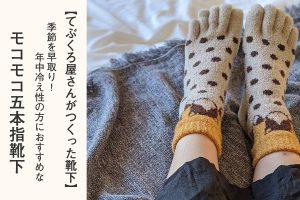 【てぶくろ屋さんがつくった靴下】季節を早取り！年中冷え性の方におすすめなモコモコ五本指靴下